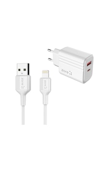 Zore Play Serisi Pl05 Lightning 2in1 Seyahat Şarj Aleti 20w - Beyaz Zore Play Serisi Pl05 Lightning 2in1 Seyahat Şarj Aleti 20w - Beyaz