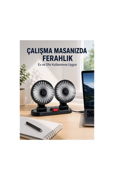 Araç Ve Ev Kullanımına Uygun Çift Başlıklı Masaüstü Vantilatör - Hs08378334-4539 Araç Ve Ev Kullanımına Uygun Çift Başlıklı Masaüstü Vantilatör - Hs08378334-4539