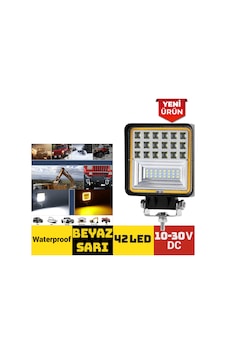 10-30v 42 Ledli Çift Renkli Kare Off-road Lambası Beyaz & Sarı 301 0605 10-30v 42 Ledli Çift Renkli Kare Off-road Lambası Beyaz & Sarı 301 0605