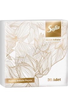 5 Adet Sofia Peçete Kumaş Dokulu 33x33 Beyaz 30'lu 5 Adet Sofia Peçete Kumaş Dokulu 33x33 Beyaz 30'lu