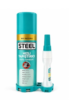 Steel Hızlı Yapıştırıcı + Aktivatör Sprey Seti Metal, Plastik, Ahşap, Mdf 200 Ml