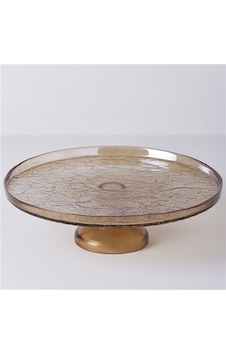 Linens Gleam Cam 32 Cm Ayaklı Servis Amber Linens Gleam Cam 32 Cm Ayaklı Servis Amber
