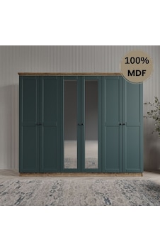 Dali 6 Kapılı Mdf Country Gardırop Yeşil Dali 6 Kapılı Mdf Country Gardırop Yeşil