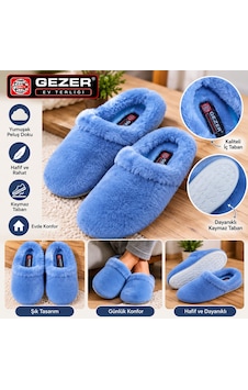 Gezer Kadın Peluş Ev Terliği Kaymaz Taban Yumuşak Tüylü Kışlık Ev İçi Terlik Mavi Açık Mavi Gezer Kadın Peluş Ev Terliği Kaymaz Taban Yumuşak Tüylü Kışlık Ev İçi Terlik Mavi Açık Mavi