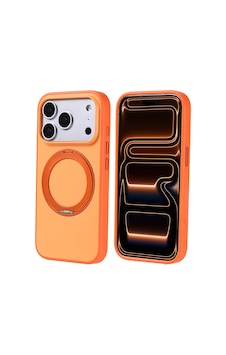 Apple iPhone Uyumlu 17 Pro Kılıf M-safe Şarj Özellikli Standlı Zore Proton Silikon Kapak Turuncu Apple iPhone Uyumlu 17 Pro Kılıf M-safe Şarj Özellikli Standlı Zore Proton Silikon Kapak Turuncu