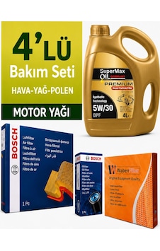 Bosch Mitsubishi Lancer 1.6 Filtre Bakım Seti-supermax Oil Germany 5w30 4lt 2010-2012 4 Lü