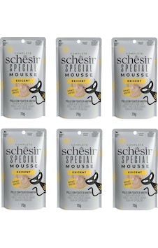 Schesir Pouch Exigent Tavuk ve Ördek Karaciğerli Kedi Yaş Maması 6 x 70 G Schesir Pouch Exigent Tavuk ve Ördek Karaciğerli Kedi Yaş Maması 6 x 70 G