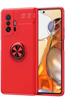 Xiaomi Mi 11t 5g Kılıf Yüzüklü Standlı Manyetik Kamera Korumalı Silikon