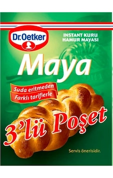 Dr. Oetker Instant Kuru Hamur Mayası 3'lü Poşet 6 x 30 G