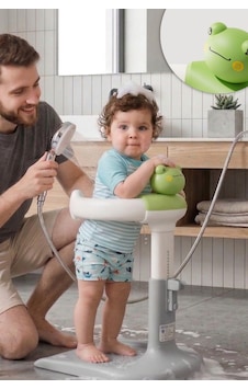 Wellgro Holdme Bebek Banyo Duş Standı Yeşil Kurbağa