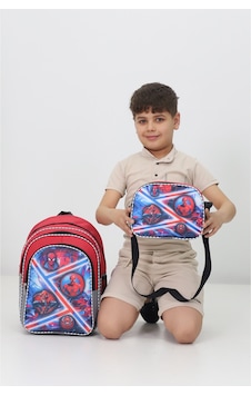 Spiderman Desenli Erkek Çocuk Okul Çantası Ve Beslenme Çantası Seti Kırmızı Gri İlkokul Spiderman Desenli Erkek Çocuk Okul Çantası Ve Beslenme Çantası Seti Kırmızı Gri İlkokul