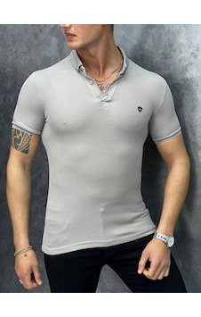 Modefendi Slim Fit Polo Yaka Pamuklu Tshırt Gri Modefendi Slim Fit Polo Yaka Pamuklu Tshırt Gri