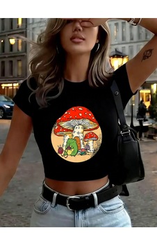 Noıssey Kurbağa Kinting Mantar Baskılı Babby Teet-shirt Yaz Yumuşak Yüksek Elastik Üstler O-boyun K Siyah Noıssey Kurbağa Kinting Mantar Baskılı Babby Teet-shirt Yaz Yumuşak Yüksek Elastik Üstler O-boyun K Siyah