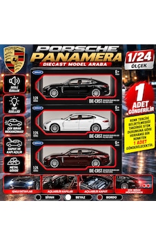 Porsche Panamera 1/24 Metal Gövdeli Sesli Işıklı Model Araba Çek Bırak 1 Adet Porsche Panamera 1/24 Metal Gövdeli Sesli Işıklı Model Araba Çek Bırak 1 Adet