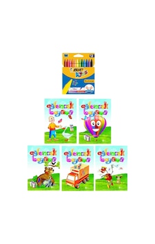 3-6 Yaş Eğlenceli Boyama 5 Li Kitapları+silinebilir 12 Li Pastel Boya 3-6 Yaş Eğlenceli Boyama 5 Li Kitapları+silinebilir 12 Li Pastel Boya