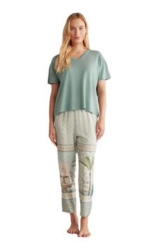 Bsm Kadın Lüx Pijama Takımı Yeşil Bsm Kadın Lüx Pijama Takımı Yeşil