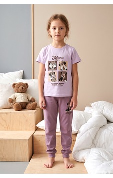Remsa Kız Çocuk Kısa Kol Baskılı Penye Pijama Takımı 3007 Lila Remsa Kız Çocuk Kısa Kol Baskılı Penye Pijama Takımı 3007 Lila