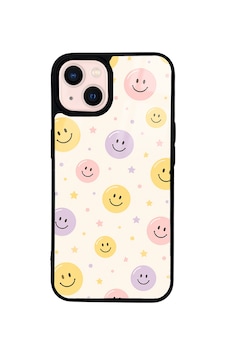Apple iPhone Uyumlu 13 Kılıf Kamera Korumalı Desenli Zore Lusi Kapak - Gülen Yüzler -