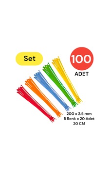 Tek-iş 5 Renk Kablo Bağı 200x2.5 Mm 100 Adet 4'li Avantaj Paketi Mıchu