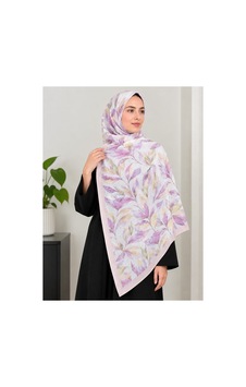 Ardün Hijab Desenli Bambu Kraş Şal Tok Duran Kadın Şal Mor - 938102428 Mor