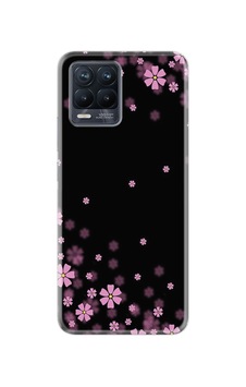 Realme 8 8 Pro Kılıf Desenli Silikon Black Flowers 1391 Realme 8 8 Pro Kılıf Desenli Silikon Black Flowers 1391