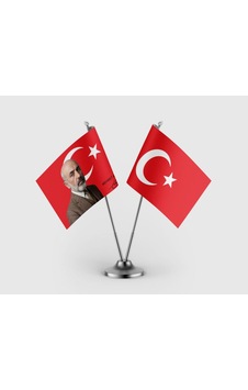 Mehmet Akif Ersoy Ve Türk Bayrağı İkili Saten Masa Bayrağı Takımı Diğer Mehmet Akif Ersoy Ve Türk Bayrağı İkili Saten Masa Bayrağı Takımı Diğer