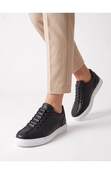 Dropland Hakiki Deri Erkek Siyah Renk Casual Sneaker Günlük Ayakkabı Dropland Hakiki Deri Erkek Siyah Renk Casual Sneaker Günlük Ayakkabı