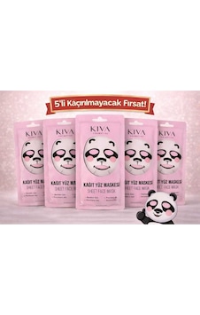 Panda 5 Li Sheet Face Mask Seti Kağıt Yüz Maskesi Nemlendirici Cilt Bakımı Panda 5 Li Sheet Face Mask Seti Kağıt Yüz Maskesi Nemlendirici Cilt Bakımı