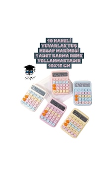10 Haneli Yuvarlak Tuş Hesap Makinesi 1 Adet Karma Renk Yollanmaktadır 10x15 Cm Çok Renkli 10 Haneli Yuvarlak Tuş Hesap Makinesi 1 Adet Karma Renk Yollanmaktadır 10x15 Cm Çok Renkli