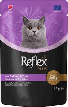 Reflex Plus Jöle İçinde Somonlu Ve Ton Balıklı Yetişkin Kedi Konservesi 85 Gr Reflex Plus Jöle İçinde Somonlu Ve Ton Balıklı Yetişkin Kedi Konservesi 85 Gr