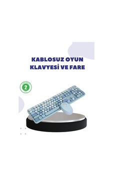 Kablosuz Retro Klavye Ve Mouse Seti 104 Tuşlu Sessiz Yazım Kablosuz Retro Klavye Ve Mouse Seti 104 Tuşlu Sessiz Yazım