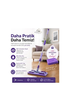 Bez Ve Kıyafet Tutuculu Mikrofiber Mop 360 Döner Başlıklı Zemin Ve Duvar Mopu Bez Ve Kıyafet Tutuculu Mikrofiber Mop 360 Döner Başlıklı Zemin Ve Duvar Mopu