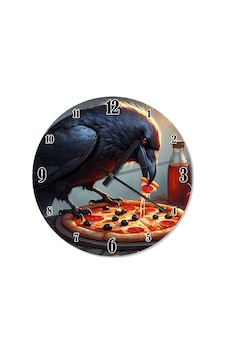 Karganın Pizza Ziyafeti Dekoratif Duvar Saati