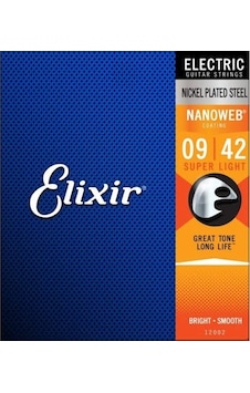 Elixir 12002 Nanoweb Super Light Elektro Gitar Teli 9-42 Elixir 12002 Nanoweb Super Light Elektro Gitar Teli 9-42
