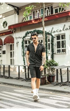 Erkek Siyah Slim Fit Alt Üst Şort Takım-gmlksrt01r01s Siyah Siyah Erkek Siyah Slim Fit Alt Üst Şort Takım-gmlksrt01r01s Siyah Siyah