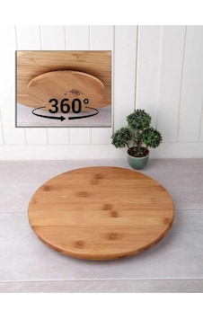 Bambu 360 Derece Dönen Yuvarlak Lüx Servis Sunum Tabağı Pizza Peynir Sunum Tahtası 28 Cm Kahverengi Bambu 360 Derece Dönen Yuvarlak Lüx Servis Sunum Tabağı Pizza Peynir Sunum Tahtası 28 Cm Kahverengi
