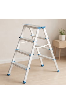 Alüminyum Çift Basamaklı Merdiven 92 Cm 4+4 - Alüminyum Çift Basamaklı Merdiven 92 Cm 4+4 -