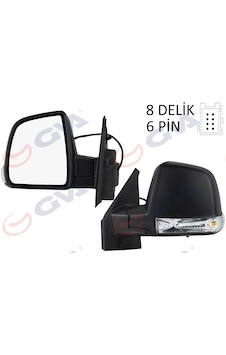 Doblo 11 Sol Ayna Elektrikli+sinyal 6 Fiş Oem 735497891