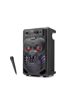 Bluetooth Karaoke Hoparlör Fm 8 Mikrofonlu 34 X 22.7 X 17.6 Cm - Siyah Nd2820