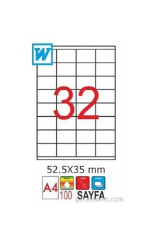 Goldmoon 2026 Laser A4 Sayfa Etiketi 52.5X35MM 100'lü Paket Goldmoon 2026 Laser A4 Sayfa Etiketi 52.5X35MM 100'lü Paket