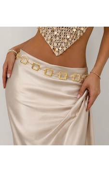 Öznora Kare Tokalı Zincir Kadın Kemer Pantolon, Ceket, Gömlek Ve Elbise Kemeri Gold Öznora Kare Tokalı Zincir Kadın Kemer Pantolon, Ceket, Gömlek Ve Elbise Kemeri Gold
