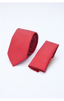 İmza Kırmızı-lacivert Desenli 7 Cm Kravat 1090260126 Kırmızı - Lacivert