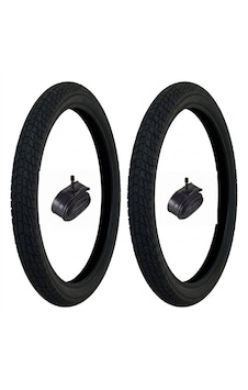 20 Jant Bisiklet Lastik Seti - 2 Dış + 2 İç Lastik - 20 X 2.125 - Dişsiz Asfalt Yol Tipi