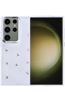Galaxy S25 Ultra Kılıf Airbag Tasarımlı Simli Şeffaf Zore Kutup Kapak Lale