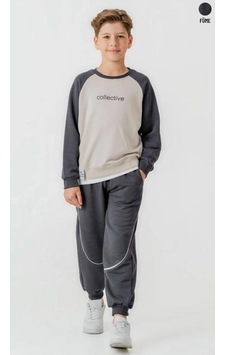 Erkek Çocuk Collective Baskılı Takım 4211f- Füme Erkek Çocuk Collective Baskılı Takım 4211f- Füme