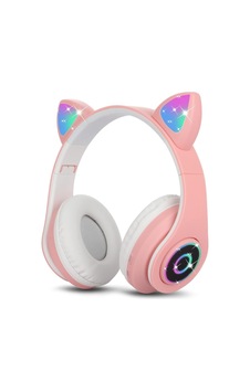 Sendowtek Çocuk Kulaklık, Kız Çocukları Bluetooth Kulak Üstü Sevimli Kedi Kulaklı Çocuk Kulaklığı Led Işıklı, Katlanabilir Kablosuz Çocuk Kulaklık Erkek Yetişkinler İçin Okul/tablet/pc/telefon Sku: Z
