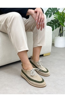 Erva'nın Butiği Bej Hakiki Deri Santa Bağcık Detay Kadın Sneakers-6390 Erva'nın Butiği Bej Hakiki Deri Santa Bağcık Detay Kadın Sneakers-6390