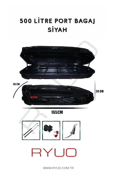 Ryuo Araç Üstü Tabut Port Bagaj 500 Litre Siyah Ryuo Araç Üstü Tabut Port Bagaj 500 Litre Siyah