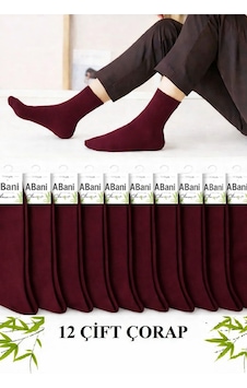 Abani Classic 12 Çift Soket Uzun Çorap Dikişsiz Bambu Terletmez Premium Mevsimlik Lüks Erkek
