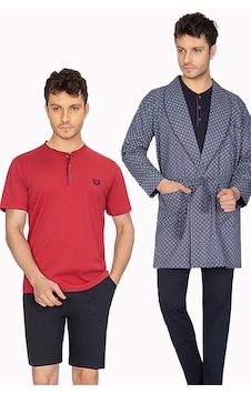 Ancelo 5 Li 7770 Robdöşambır Erkek Pijama Takım Lacivert Ancelo 5 Li 7770 Robdöşambır Erkek Pijama Takım Lacivert